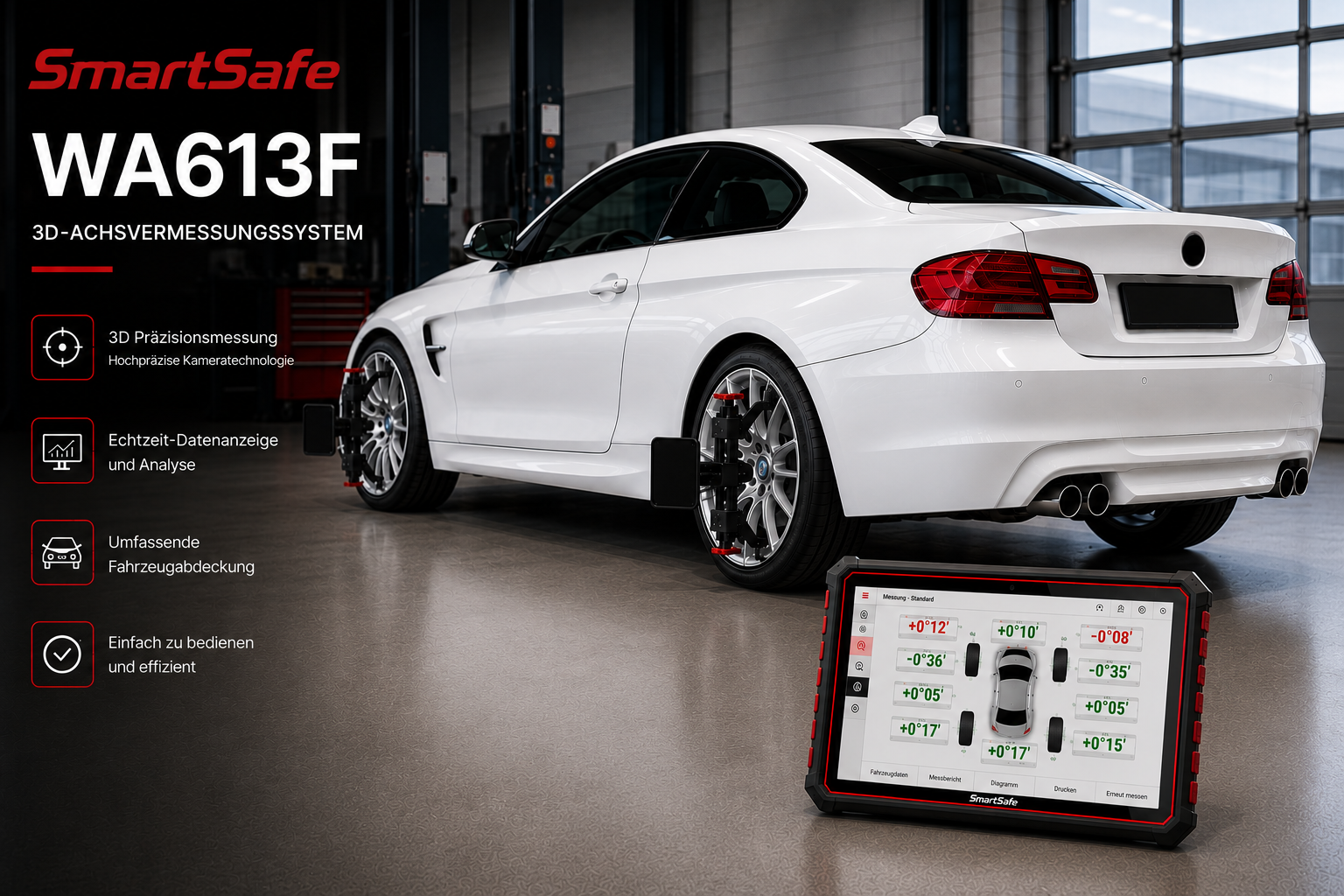 SmartSafe WA613F – Bodenbasiertes 3D-Achsvermessungssystem – Ansicht 3
