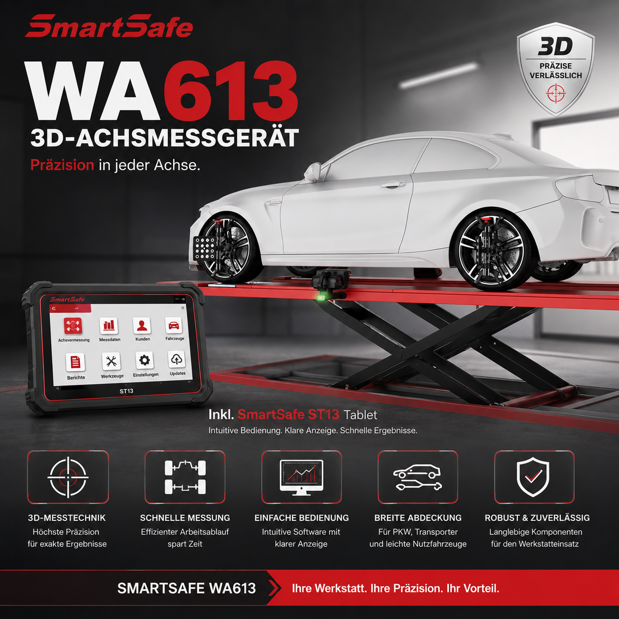 SmartSafe WA613 – Kabelloses 3D-Achsvermessungssystem – Ansicht 2