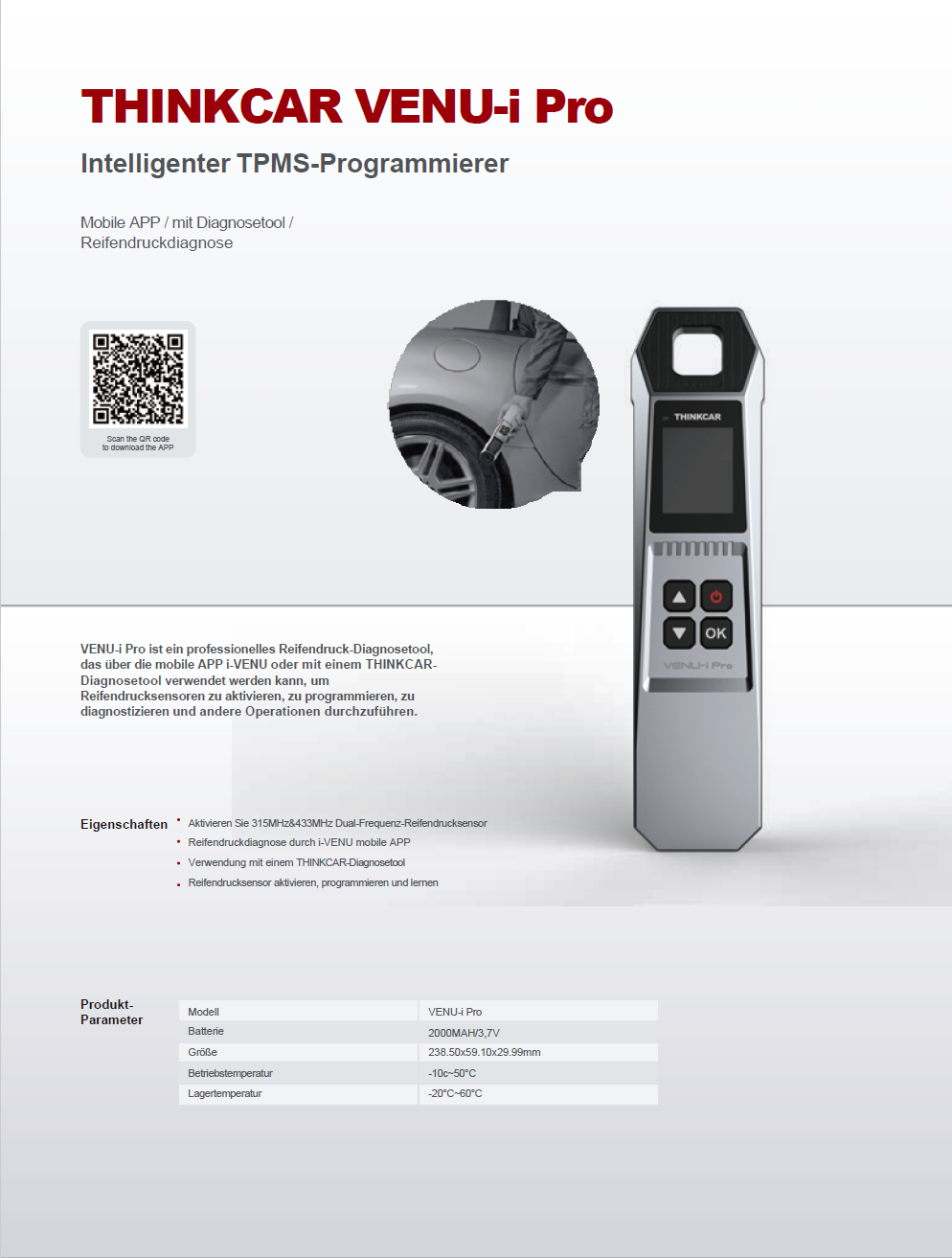 THINKTPMS VENU i-Pro – RDKS/TPMS-Gerät – Ansicht 3